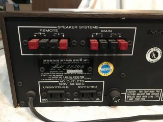 MARANTZ 2220B AM/FM stereo Receiver for Repair/Restoration 4