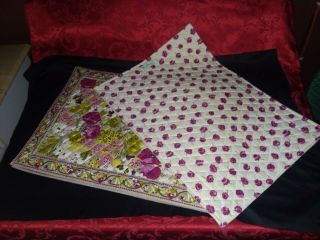 Retired Htf Vtg Vera Bradley Floral Fabric Placemats Set Of 6 Vibrant Color