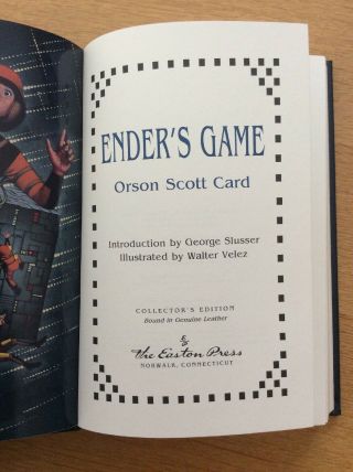 SIGNED Easton Press ENDER ' S GAME Orson Scott Card MASTERPIECES OF SCIENCE FICTIO 5