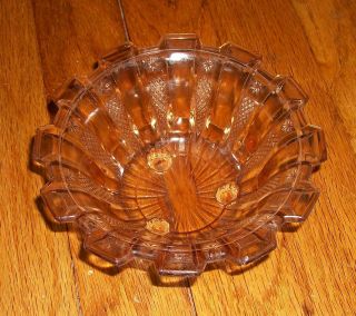 Vintage Pink Depression Glass Footed Bowl 5 3/4 Dia 3 " Tall Estate