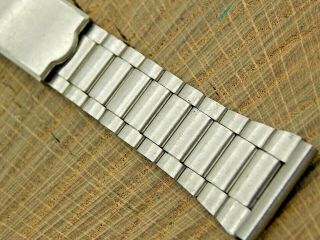Vintage Stainless Steel Watch Band 20mm Straight Lug Deployment Mens Pre - Owned