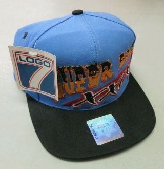 Bowl Xxix Hat Cap Snapback Logo 7 Athletic Spell Out Blue Vintage Retro