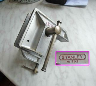 Vintage Stanley Uk Alloy Portable 4 " Jaw Table End Vice No:702 Vgc Old Tool