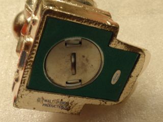 Vintage 1960 ' s Walt Disney Mickey Mouse Silver Plated Metal Bank Leonard W BOX 4