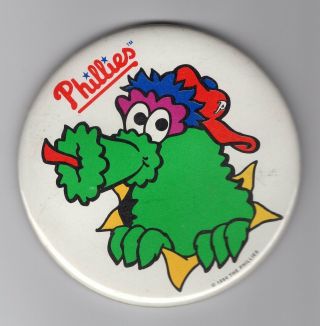 Vtg 1994 Philadelphia Phillies Mascot Phanatic 3.  5 " Button Pin