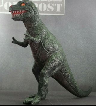 Tyrannosaurus Rex Vintage 12” Imperial Dinosaur Toy Jurassic Dark Green Black