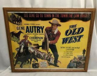 Vintage Movie Poster Western Cowboy Musical The Old West Gene Autry And Champion