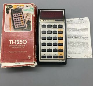 Vintage Texas Instruments Ti - 1250 Electronic Calculator Red Led - C32
