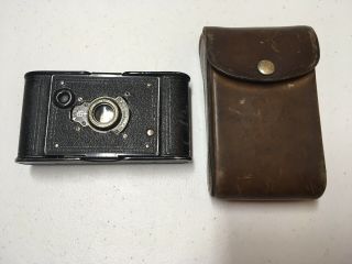 Antique Kodak Pocket Vest Camera Usa Pat.  1910,  W/leather Case.