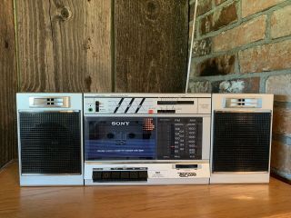 Vintage Sony Boombox Cfs - 3000 Transound Fm/am Stereo Cassette Recorder