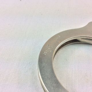 Vintage Peerless Handcuffs Police Sheriff 300 Nickel Plated 095872 USA No Keys 7