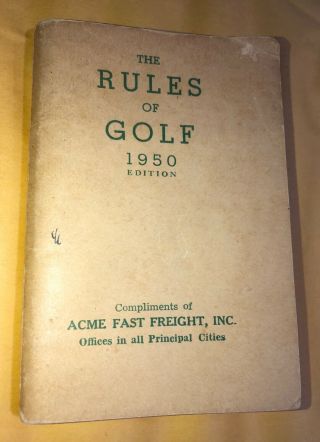 Vintage The Rules Of Golf 1950 Edition U.  S.  Golf Association