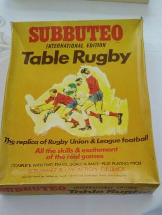 Vintage Subbuteo International Edition Table Rugby - Instructions Reprinted.