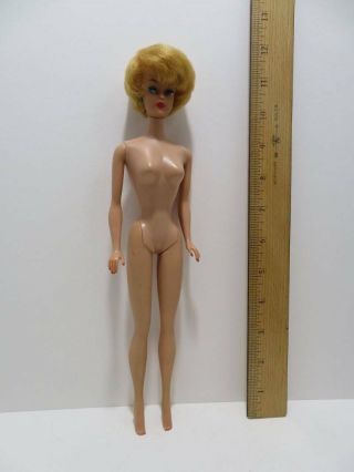 Vintage Barbie Doll Blonde Hair Bubble Cut Red Finger Nail & Toe Polish