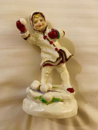 Vintage Royal Worcester December Figurine By Freda Doughty Made 1960’s