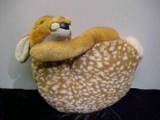 VINTAGE STEIFF FAWN - LAYING DOWN - 1831/38 WITH TAG/BUTTON DEER STUFFED ANIMAL 7