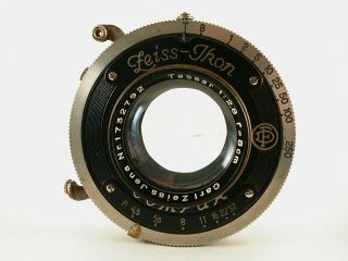 Carl Zeiss Jena 8cm F2.  8 Tessar In Zeiss Ikon Compur Shutter,  Fair Cond