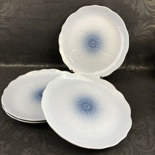 Set Of 4 Mikasa Cornflower Blue 9 " Salad Plates Japan Porcelain Vintage