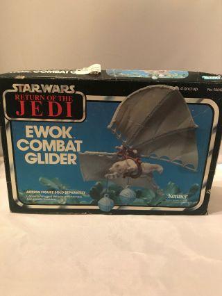 Star Wars Vintage Ewok Combat Glider Toy Rotj Box And Instructions 1983 Kenner