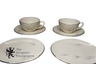 Vintage Pickard Whisper 1124 Discontinued Cups Saucers Bread Plates China Lovely 3