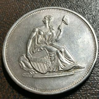Vintage Silver 1 Oz Round Seated Liberty Dollar