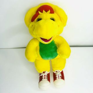 Vintage 1994 Barney & Friends Bj Yellow Plush Dinosaur Stuffed Animal 14”