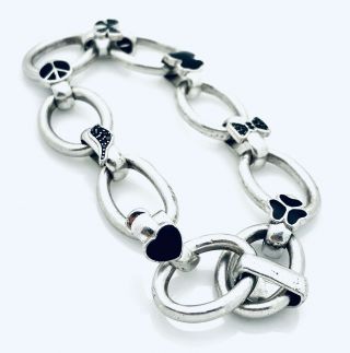 Tous 925 Sterling Silver Vintage Bracelet With Interlocking Chains