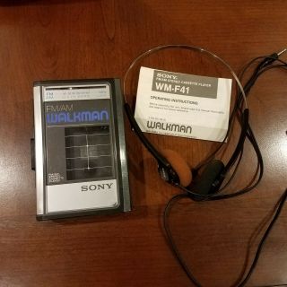 Vintage Sony Walkman Wm - F41 Stereo Cassette Player Fm/am Radio Not