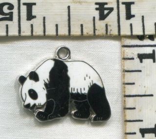 Vintage Sterling Bracelet Charm 105080 A Great Kinney Enameled Panda $18.  00