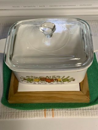 Vintage Corning Ware Baking Pan SPICE OF LIFE P - 4 - B Loaf Casserole w/ Lid 2