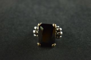 Vintage Sterling Silver Massive Onyx Square Stone Ring - 13g