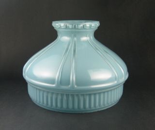 Vintage Aladdin Lt Blue Glass Table Lamp Shade For Kerosene Oil Lamp 10 " Fitter