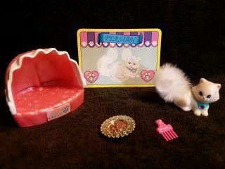 Vintage Kenner Littlest Pet Shop Fluffy Persian Kitty Cozy Nest Sparkling Pets