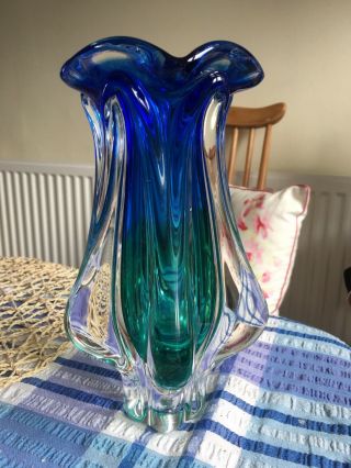 Vintage Murano Art Glass Vase Ex