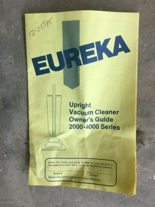 Vtg EUREKA 2091 ESP Tripe Filter green Upright VACUUM CLEANER Great w/Bags 6
