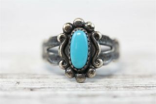 Vintage Bell Trading Post Turquoise Sterling Silver 925 Ring South - Sz 2.  5 N4798