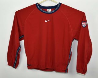Vintage Nike Mens Large Usa Soccer Long Sleeve Therma Fit Fleece Sweatshirt