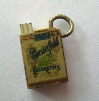 Vintage Metal Tiny Miniature Chesterfield Cigarette Pack Charm Cigs Move
