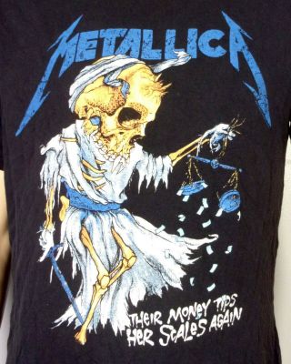 Vtg H&m Divided Distressed Metallica Pushead T - Shirt Reprint Tour Slayer M