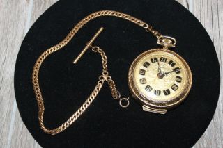 Vintage Lucerne Pocket Watch With Alarm & Fob - Bader