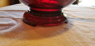 Anchor Hocking Royal Ruby Red Punch Bowl & Base 14 Cups Depression Glass Set VTG 4
