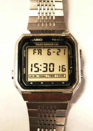 Vintage Casio Tc 600 Mod 119 Digital Touch Sensor Calculator Men’s Japan Watch