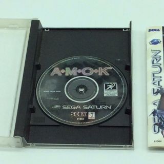 Vintage Sega Saturn AMOK Long Box Video Game Disc Complete 2