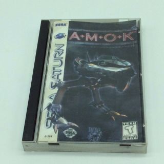 Vintage Sega Saturn AMOK Long Box Video Game Disc Complete 4