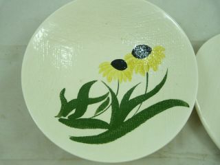 Vintage Southern Blue Ridge Potteries Yellow Flower Bowl and Serving Platter 2