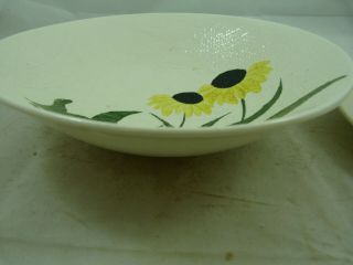Vintage Southern Blue Ridge Potteries Yellow Flower Bowl and Serving Platter 4