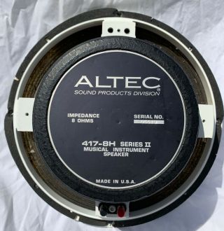 Altec 12 " Guitar Speaker 417 - 8h 4178h 417 8h Series Ii As By Santana
