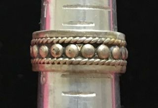 Vtg Mexico Heavy Sterling Silver 925 Band Ring Size: 7.  5 Marked 6.  5g M625