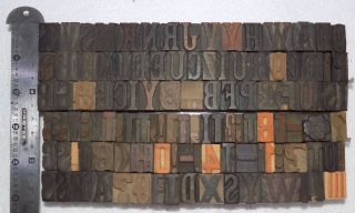 112 piece Vintage Letterpress wood wooden type printing blocks 20 m.  m.  bc - 6017 2