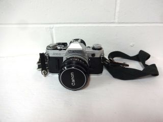 Vintage Canon Ae1 35mm Slr Camera With 50mm Lens Japan Parts
